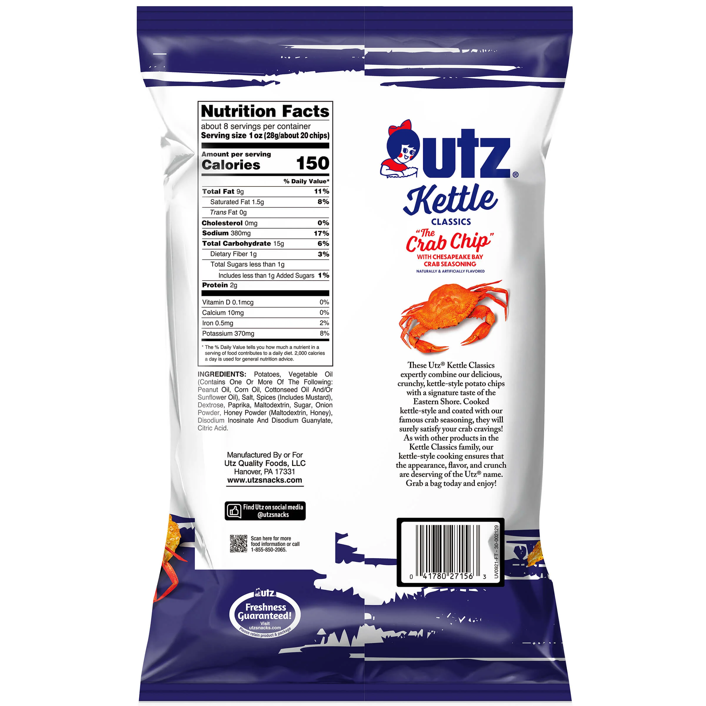 Utz Kettle Classics Potato Chips Crab - Image 7